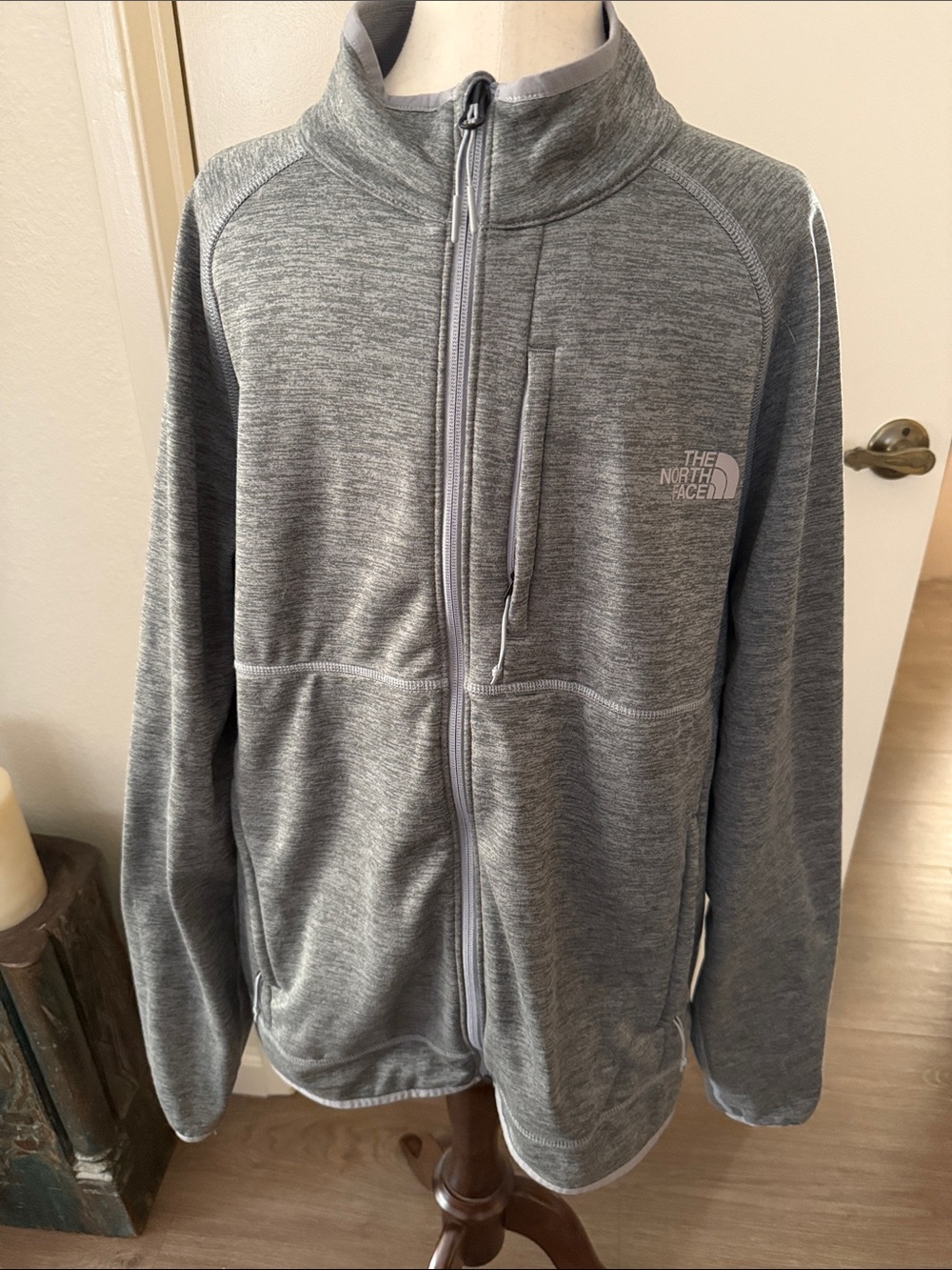 The North Face Men’s Heather Gray Zip-Up Sweater Jacket
